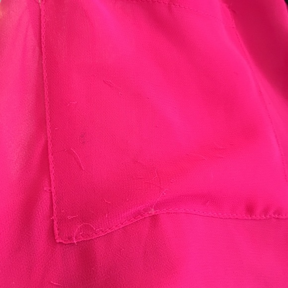 Hot Pink Sheer Top with Black Trim - Picture 4 of 4